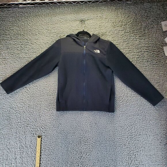 The North Face Jacket Boys Large 14/16 Black Fleece Full-Zip Warm Hoodie Youth - Picture 1 of 8